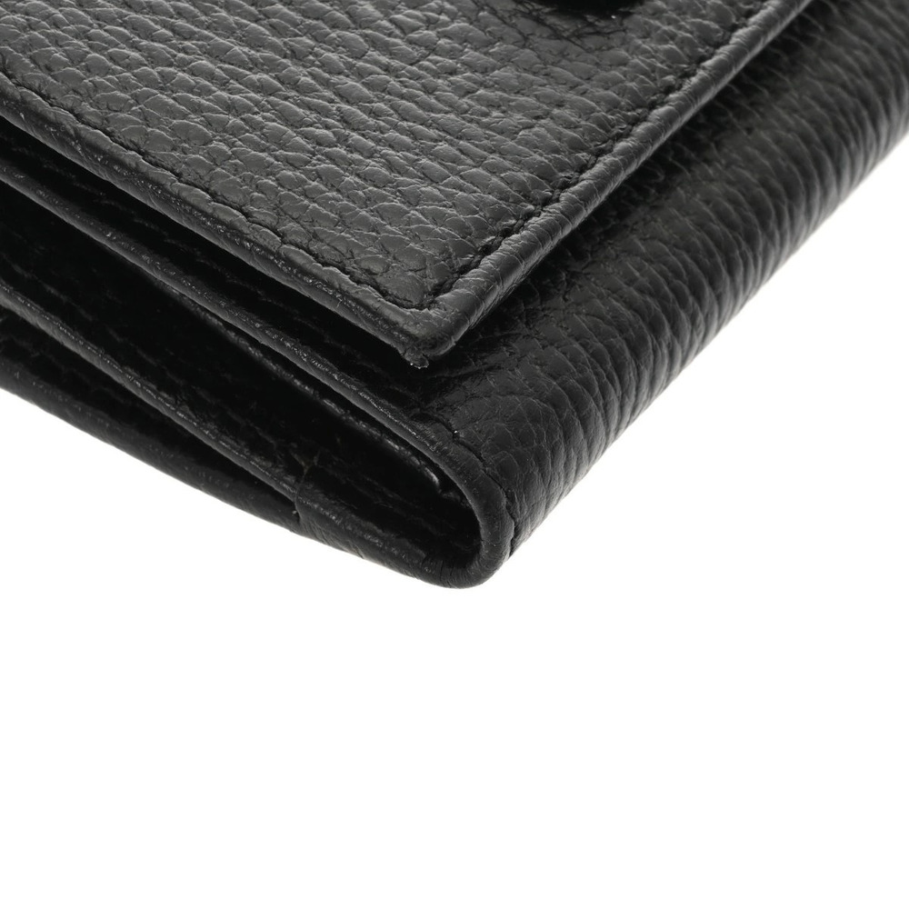Gucci Leather Tri Black fold Wallet Marmont GG - Picture 4 of 8